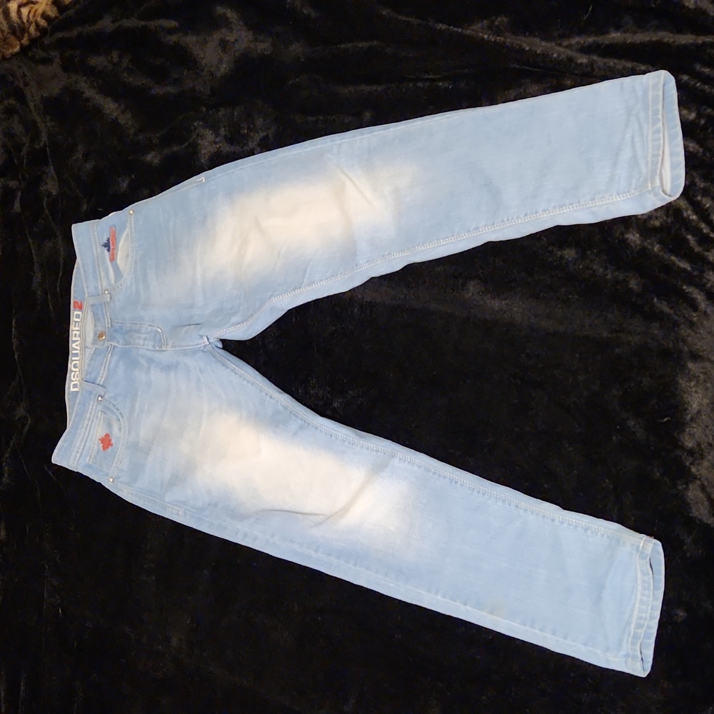 Dsquared2 Light Blue Fade Straight Leg Jeans